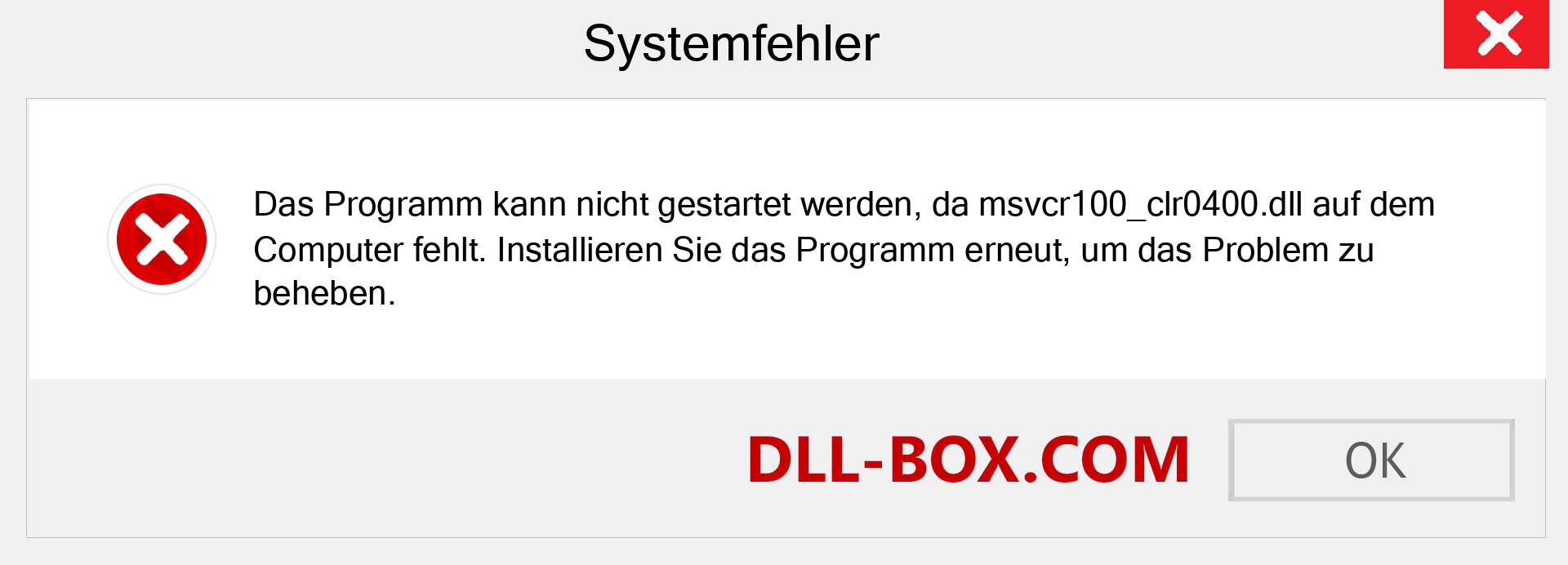 msvcr100_clr0400.dll-Datei fehlt?. Download für Windows 7, 8, 10 - Fix msvcr100_clr0400 dll Missing Error unter Windows, Fotos, Bildern